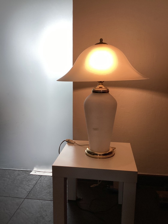 Vintage 80s Table lamp with Murano glass – Brass (photo 5 of 8)