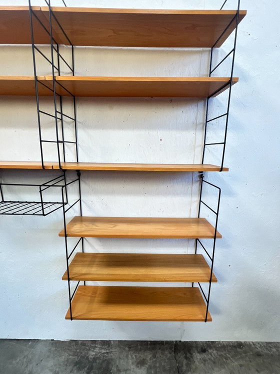 Image 1 of Étagère murale vintage en hêtre / système mural modulaire, Allemagne années 1970