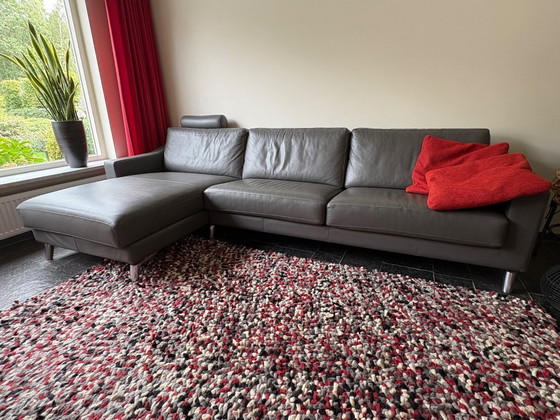 Leolux 4-Zits Bank Met Chair-Lounge – Banken, Leather, Metal (photo 5 of 10)