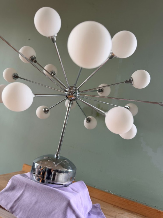 Sputnik Hanglamp Chroom – 18 Lamps Luchter Mid-Century Modern Stijl – Present time, Kroonluchters, Glass (photo 5 of 11)