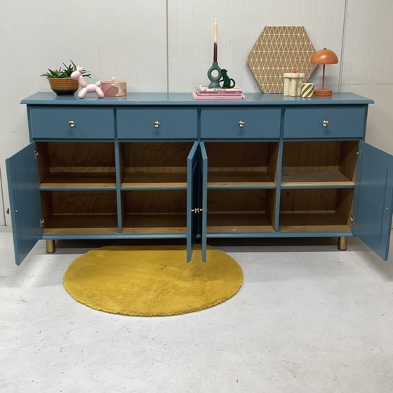 Image 1 of Aparador de madera azul Restyle Sloe Blue Farrow & Ball armario de almacenamiento