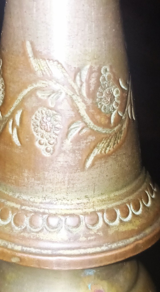 Image 1 of candelabro Bezalel Jerusalem unico - bronzo multitono - Boris Schatz (ca 1920)