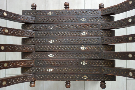 Sedia curule siriana noce e madreperla XIX secolo – Sedie da camera, Legno, Altro (photo 7 of 15)