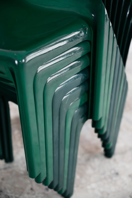 Image 1 of Set of 8 Selene Chairs by Artemide, Vico Magistretti, 1960s Design