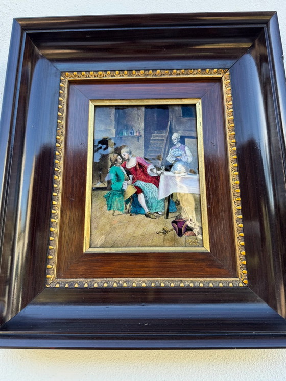 Quadro smaltato Art Limoges R.Sarlandie – Dipinti e disegni, Rame (photo 6 of 15)