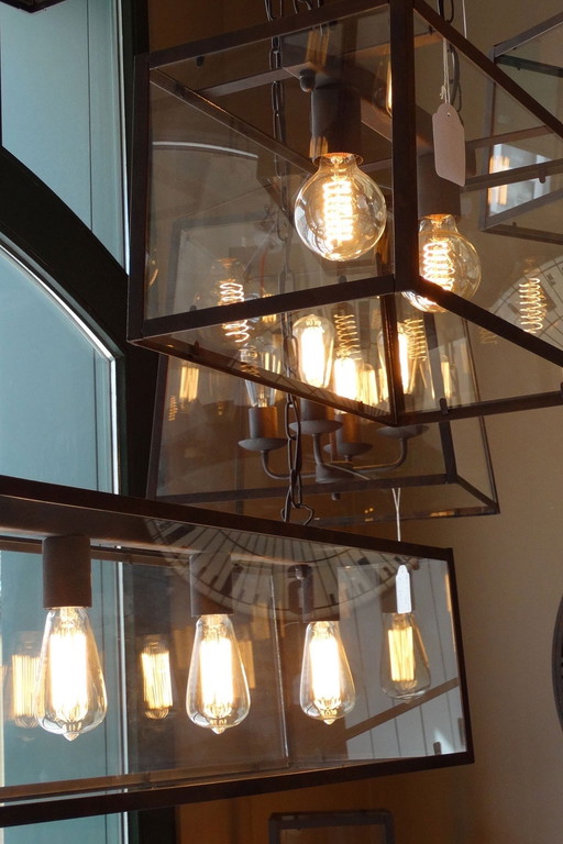 Industrial glas pendant lamp