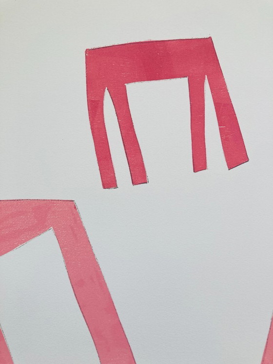 Image 1 of Klaas Gubbels - Pink Chairs - 2004 - Woodprint