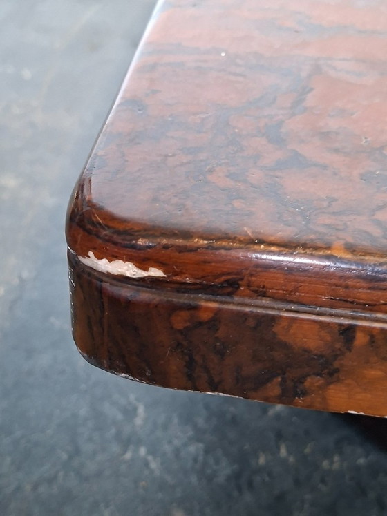 Brutalist coffee table with natural stone top 70s – Wood (photo 6 of 8)