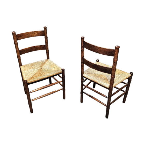2 x Art Deco Rush Chair / Amsterdam School / Jac Levee / Mid-Century – Dining chairs (photo 17 of 21)