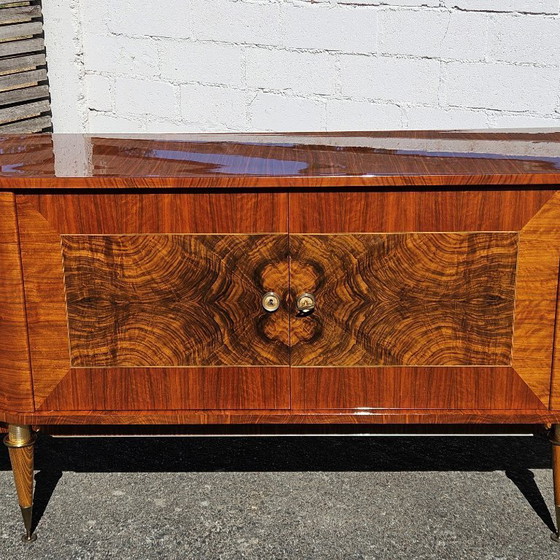 Image 1 of Frans dressoir uit het midden van de 20e eeuw - Luxe buffetkast van wortelhout - jaren 60