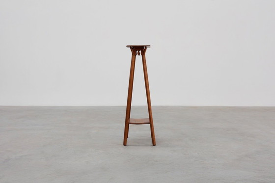 Image 1 of Art Deco hohe Eichenholzkonsole oder -sockel, Frankreich 1920er Jahre