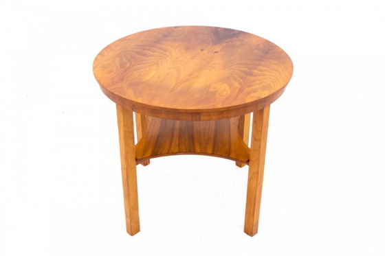 Image 1 of Runder Tisch im Art-Deco-Stil aus der Zeit um 1950, Polen.