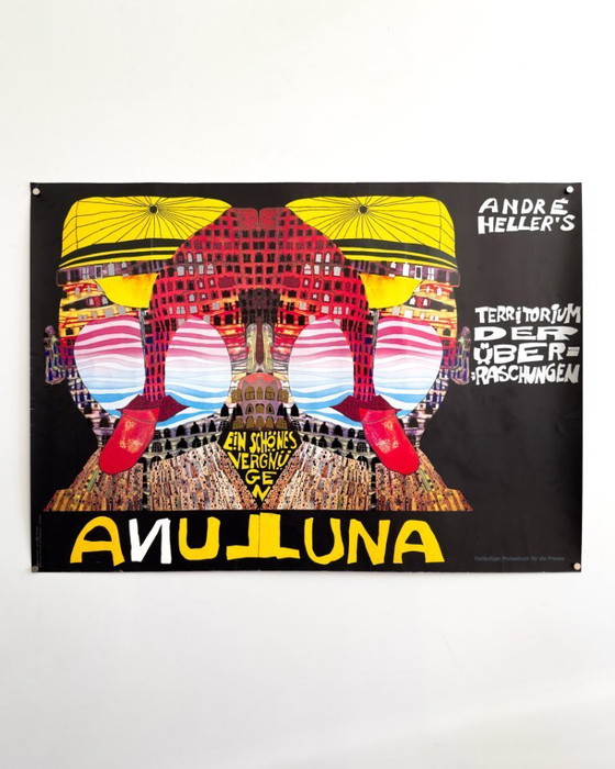 Image 1 of 🎨 Luna Luna – Friedensreich Hundertwasser – 1987 – cartel original | 84,1 × 59,4 cm | Suiza