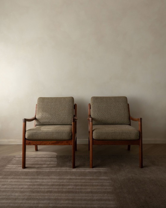 Image 1 of Vintage Senator Armchairs by Ole Wanscher for Cado Set of 2 | Danish Teak Lounge Chairs | Scandinavian Modern | 1960s