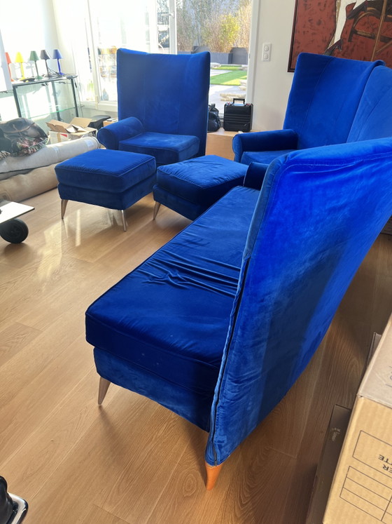 Image 1 of Royalton Philippe Starck 3-4 seater sofa in royal blue velvet