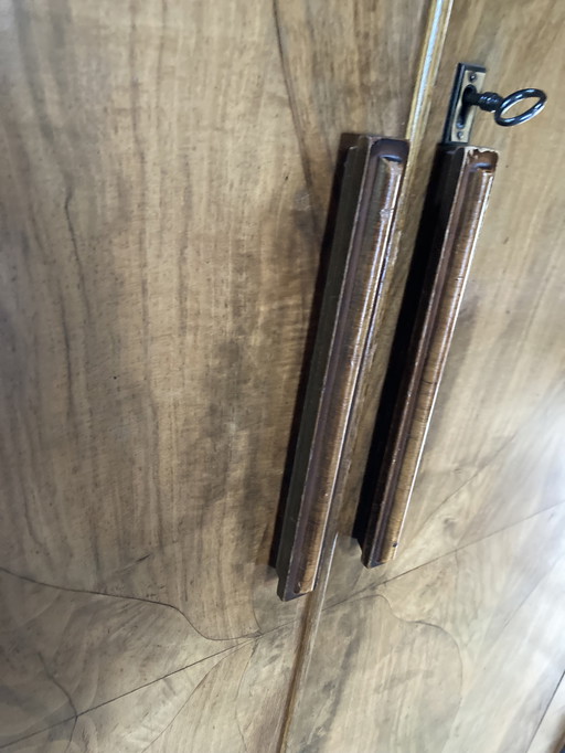 Art deco cabinet walnut book veneer