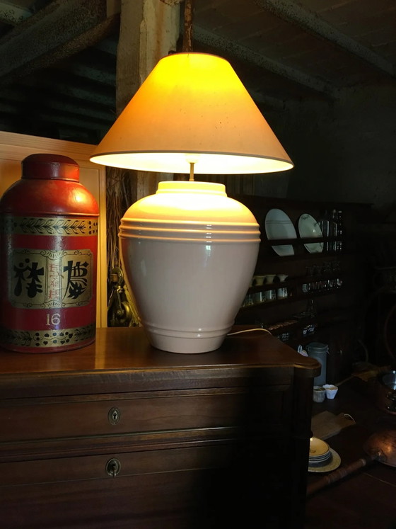 Rosa Keramiklampe – Kostka, Tischlampen, Porzellan, Vintage (photo 11 of 12)