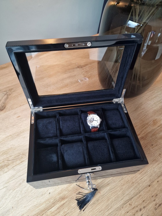 Image 1 of Ligne Exclusive - Coffret à Bijoux - Coffret haut de gamme pour montres, bijoux et lunettes de soleil - pour 8 grandes montres -