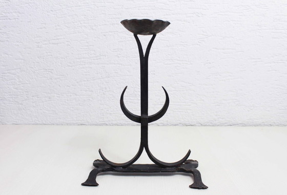 Image 1 of Brutalist candlestick in iron 1950