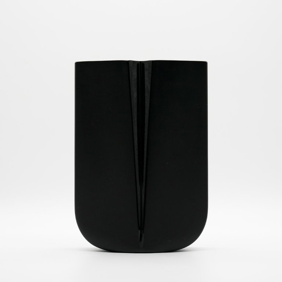 Image 1 of Peill & Putzler Satin Black Glass Vase – Sculptural Postmodern Design, Germany, 1970s–1980s