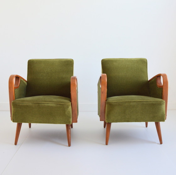 Image 1 of Pair of vintage 1950s armchairs