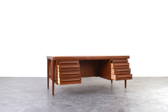 Image 1 of Danish Teak Freestanding Desk by Ib Kofod-Larsen for Faarup Møbelfabrik, 1960s
