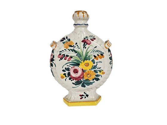 Image 1 of Deruta – Pilgerflasche – Keramik – handbemalt – Italien – 1950er Jahre