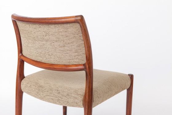 Set di 4 Niels Otto Møller Model 80 Sedie da pranzo in palissandro, Danish Modern, anni '60 – Textile (photo 9 of 12)