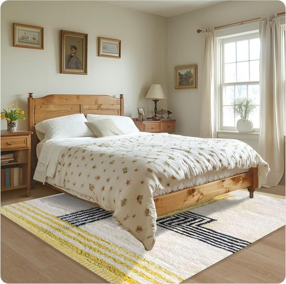 Image 1 of Tapis en laine écru à motifs géométriques 250cmx300cm 