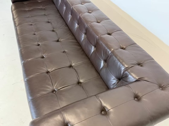Image 1 of Edward Wormley Dunbar Leather Sofa Party 5407 Couch Armchair