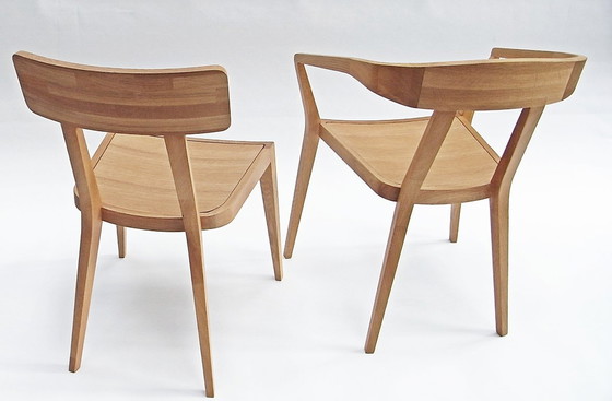 Image 1 of Giulio & Giulia, set di 2 sedie di Lambert Home, in rovere naturale, pezzi unici!!