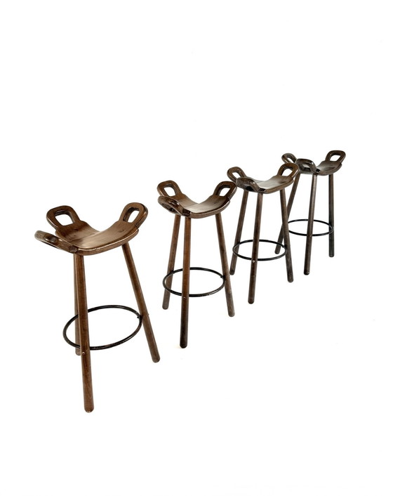 Image 1 of 4x vintage ‘Marbella’ barkrukken, Conoform ‘60