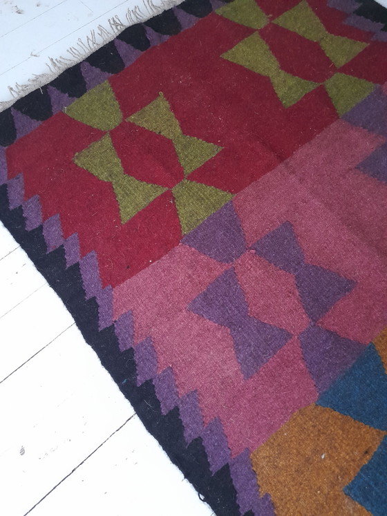 Tappeto Kilim con motivo geometrico vintage in lana proveniente dalla Georgia e dal Caucaso – Tappeti, Wool (photo 4 of 5)