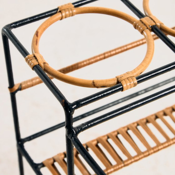 MK11315 Metalen trolley met details van bamboe en riet. – Serveerwagens, Bamboo (photo 3 of 10)