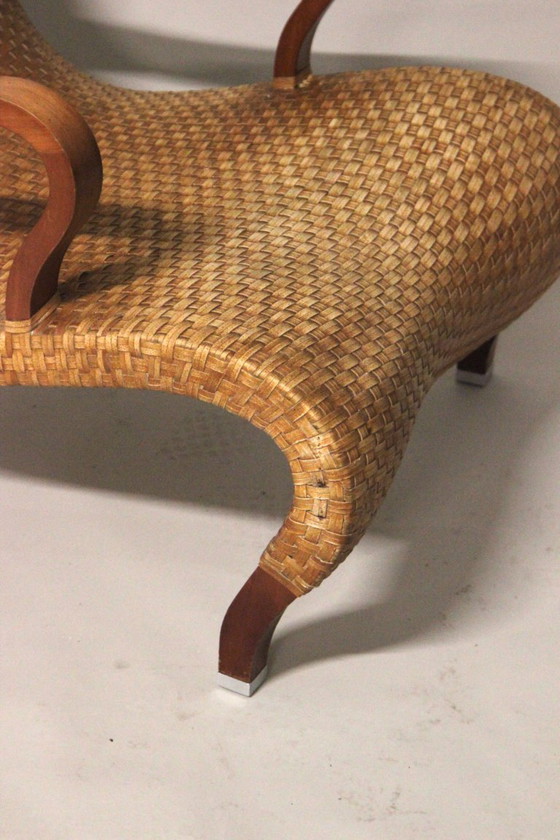 Image 1 of Italian Woven Leather Lounge Chair by Antonio Citterio, 1970s