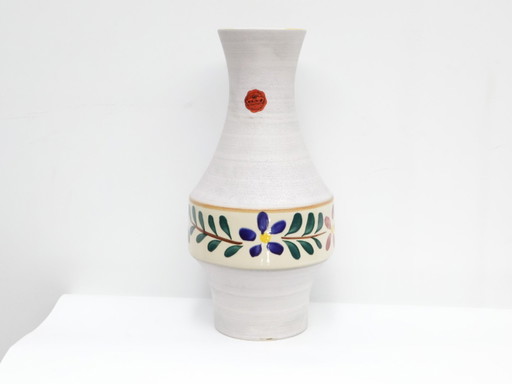 Vintage Vase / Ceramic / White Green Red / Bay Keramiek 531-40