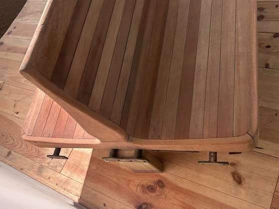 Image 1 of Vintage mid-century train bench