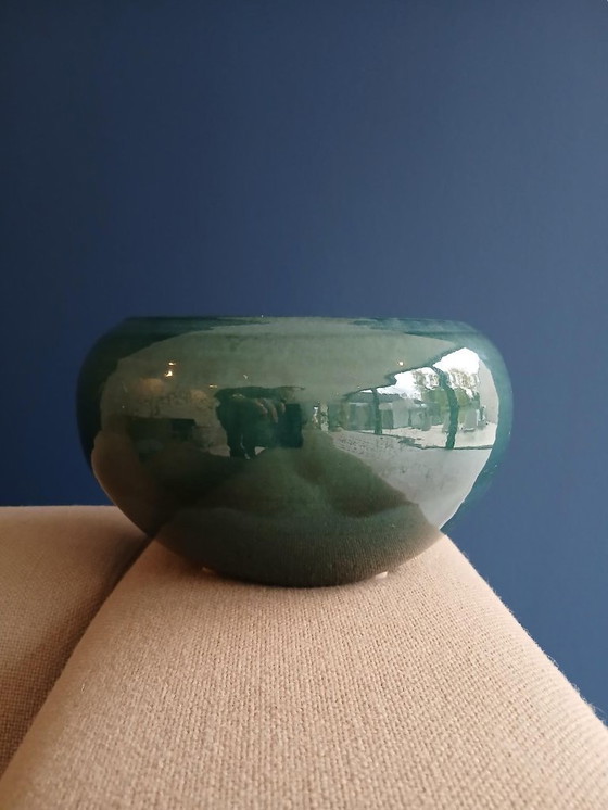 Image 1 of Vaso per fiori in terracotta smaltata 26x16 cm