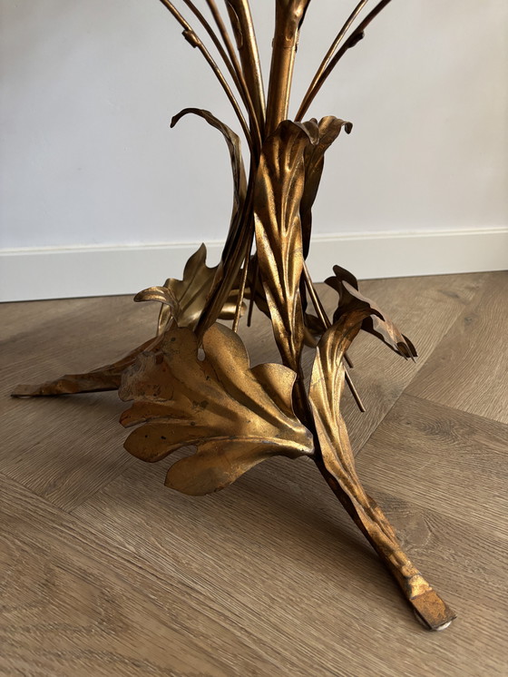 Image 1 of VINTAGE MESSING VERGULDE BIJZETTAFEL / SALONTAFEL HANS KÖGL