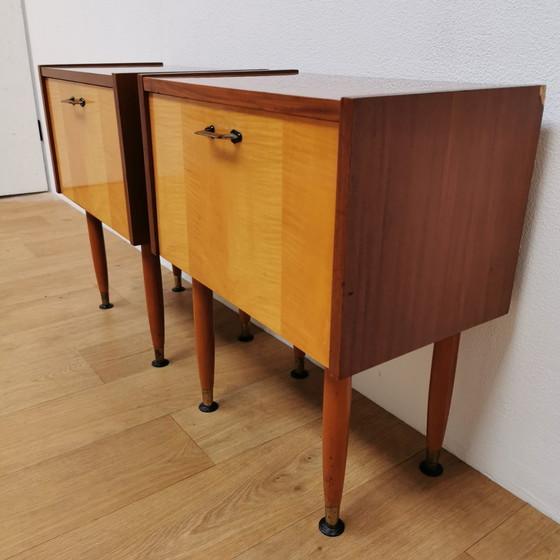 Image 1 of Vintage Mid - Century Nightstands, Side Cabinets, Side Tables Set Price