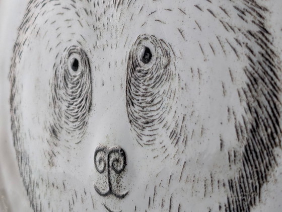 Image 1 of Piatto in ceramica con orsetto panda Oiva Toikka Nuutajärvi Finlandia 1983