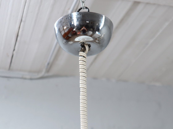 Image 1 of Space Age Veluce Murano Hanging Disc Lamp 1960s, Set of 4
