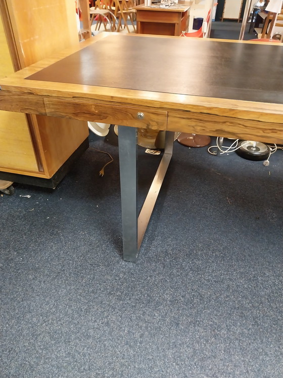 Image 1 of 1 x B.U.S. desk 200 x 100cm black leather top 1980s