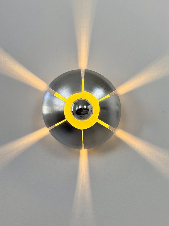 Image 1 of Paire d'appliques vintage, aluminium brossé, France,1970