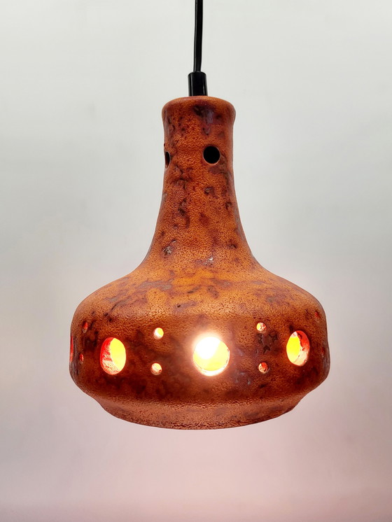 Image 1 of Fat Lava Keramiek Hanglamp, Oranje Tinten, Jaren 50