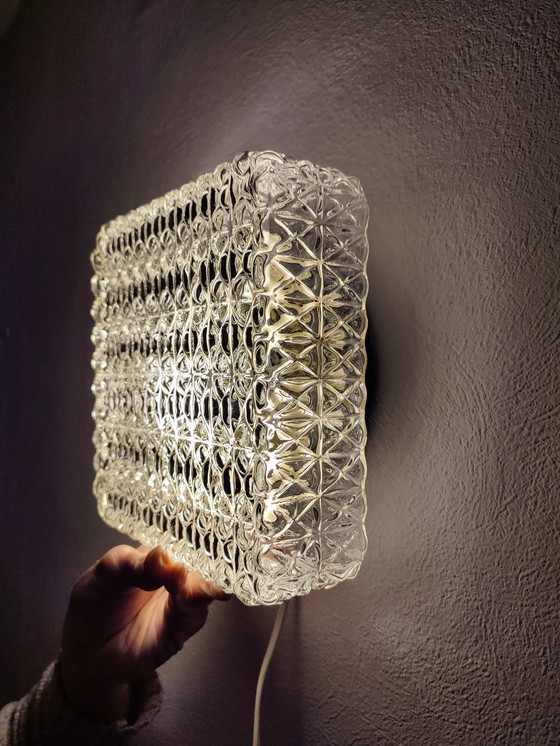 Image 1 of Vintage Guro 1970s Ceiling Lamp Ceiling light glass square