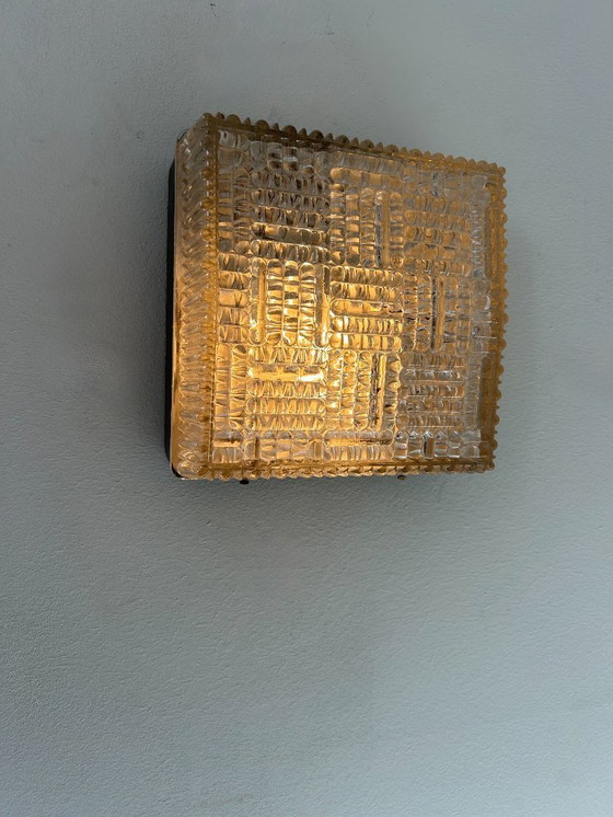Image 1 of Vintage wall lamp in pressed glass, France 1970