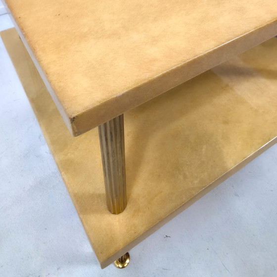 Image 1 of Conjunto de 2 mesas auxiliares Aldo Tura, diseño italiano de mediados de siglo, años 60.