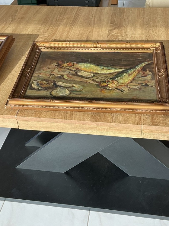 Image 1 of Naturaleza muerta: arenques y ostras