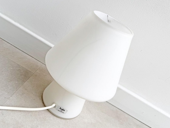 1x Vintage White Glass Hala Table Lamp (photo 6 of 9)